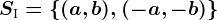 S\textrmI=\left \(a,b),(-a,-b)\right \