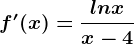 f'(x)=\fraclnxx-4