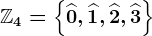 \mathbbZ4=\left\\widehat0,\widehat1,\widehat2,\widehat3 \right\