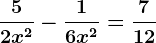 \frac52x^2-\frac16x^2=\frac712