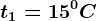 t1=15^0C