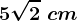 5\sqrt2\ cm