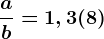\fracab=1,3(8)