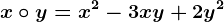 x\circ y=x^2-3xy+2y^2