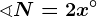 \sphericalangle N=2x^\circ