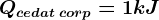 Qcedat \: corp= 1kJ