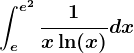 \inte^e^2\frac1x\ln(x)dx