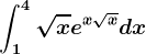 \int1^4\sqrtxe^x\sqrtxdx