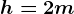 h=2m