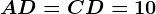 AD=CD=10