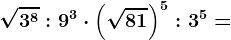 \sqrt3^8:9^3\cdot \left ( \sqrt81 \right )^5:3^5=