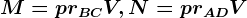 M=prBCV, N=prADV