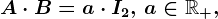 A\cdot B=a\cdot I2,\, a\in \mathbbR+,