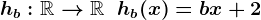 hb:\mathbbR-->\mathbbR\;\;hb(x)=bx+2