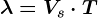 \lambda = Vs\cdot T
