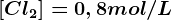[Cl2]=0,8mol/L