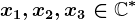 x1,x2,x3\in\mathbbC^\ast