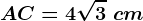 AC=4\sqrt3\ cm