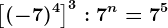 \left [ (-7)^4 \right ]^3:7^n=7^5