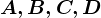 A,B,C,D