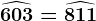 \widehat603=\widehat811