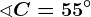 \sphericalangle C=55^\circ