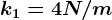 k1=4 N/m