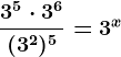\frac3^5 \cdot 3^6(3^2)^5=3^x