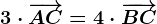 3\cdot \overrightarrowAC=4\cdot \overrightarrowBC