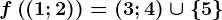 f\left ( (1;2) \right )=(3;4)\cup \left \ 5 \right \