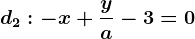 d2:-x+\fracya-3=0
