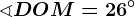 \sphericalangle DOM=26^\circ