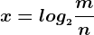 x=log 2\fracmn