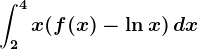 \dpi120 \int2^4x(f(x)-\ln x)\, dx\,
