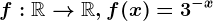 f:\mathbbR--> \mathbbR,f(x)=3^-x