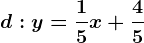 d:y=\frac15x+\frac45