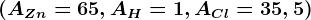 (AZn=65, AH=1, ACl=35,5)