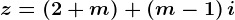 z=\left ( 2+m \right ) +\left ( m-1 \right )i