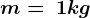 m=\: 1kg