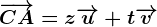 \overrightarrowCA=z\overrightarrowu+t\overrightarrowv