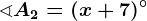 \sphericalangle A2=(x+7)^\circ