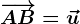 \overrightarrowAB=\vecu
