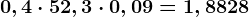 0,4 \cdot 52,3 \cdot 0,09=1,8828