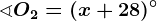 \sphericalangle O2=(x+28)^\circ