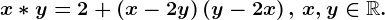 x*y=2+\left ( x-2y\right )\left ( y-2x\right ),\, x,y\in \mathbbR.