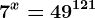7^x=49^121