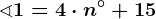 \sphericalangle 1=4\cdot n^\circ+15