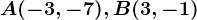 A(-3,-7),B(3,-1)