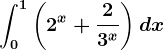 \int0^1\left ( 2^x+\frac23^x \right )dx