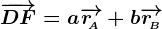 \overrightarrowDF=a\overrightarrowr\! A +b\overrightarrowr\! B 